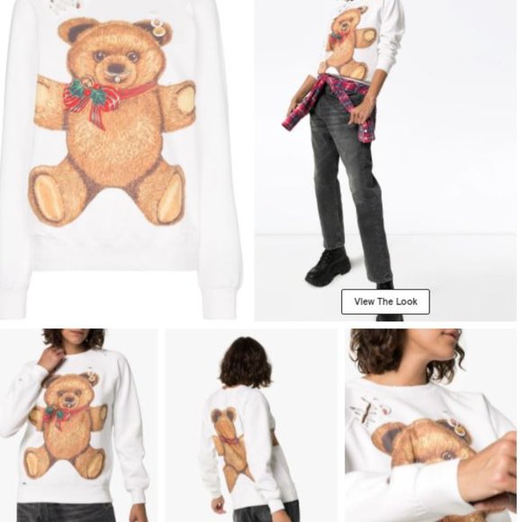 R13 Teddy Bear print distressed sweatshirt - Picture 2 of 2